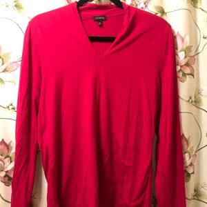 Magenta v neck long sleeve